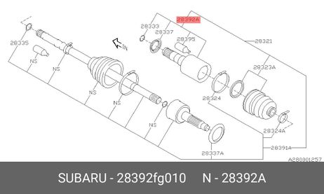 фото Subaru 28392-FG010 Шрус внутренний Subaru 28392-FG010 Шрус внутренний