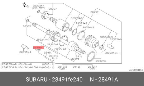 фото Subaru 28491-FE240 Шрус внешний задний правый subaru forester SG Subaru 28491-FE240 Шрус внешний задний правый subaru forester SG
