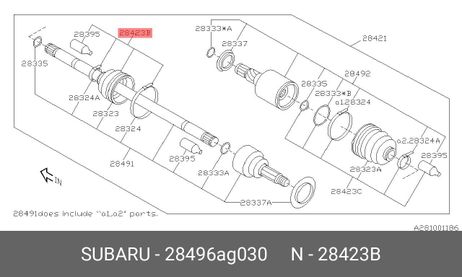 фото Subaru 28496-AG030 Пыльник ШРУСа Subaru 28496-AG030 Пыльник ШРУСа