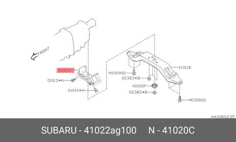 фото Subaru 41022-AG100 Опора двс | зад | Subaru 41022-AG100 Опора двс | зад |