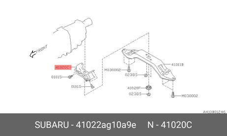 фото Subaru 41022-AG10A-9E Подушка двигателя | зад | Subaru 41022-AG10A-9E Подушка двигателя | зад |