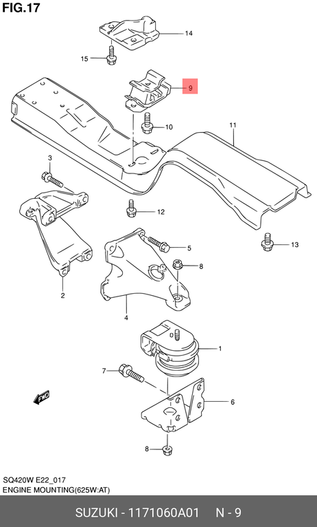 фото Suzuki 11710-60A01 Подушка двигателя | перед прав/лев | Suzuki 11710-60A01 Подушка двигателя | перед прав/лев |