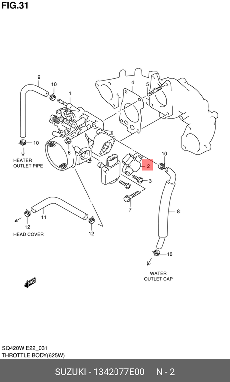 фото Suzuki 13420-77E00 Датчик положения дроссельной заслонки Suzuki 13420-77E00 Датчик положения дроссельной заслонки