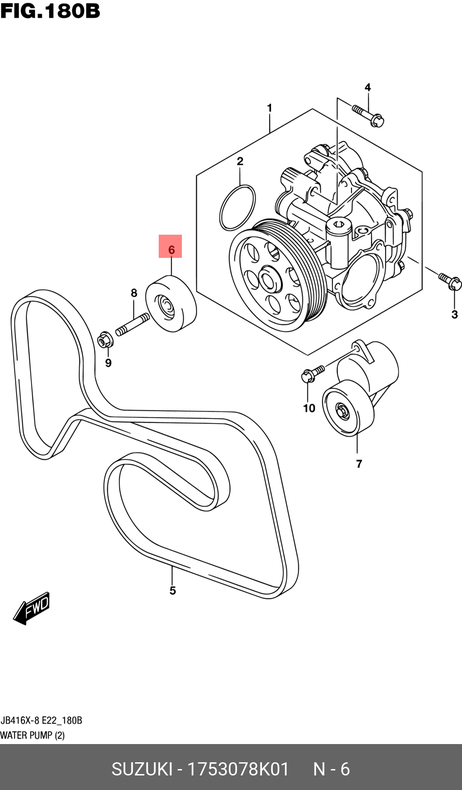 фото Suzuki 17530-78K01 Ролик обводной приводного ремня ( 1753078k01000 ) Suzuki 17530-78K01 Ролик обводной приводного ремня ( 1753078k01000 )