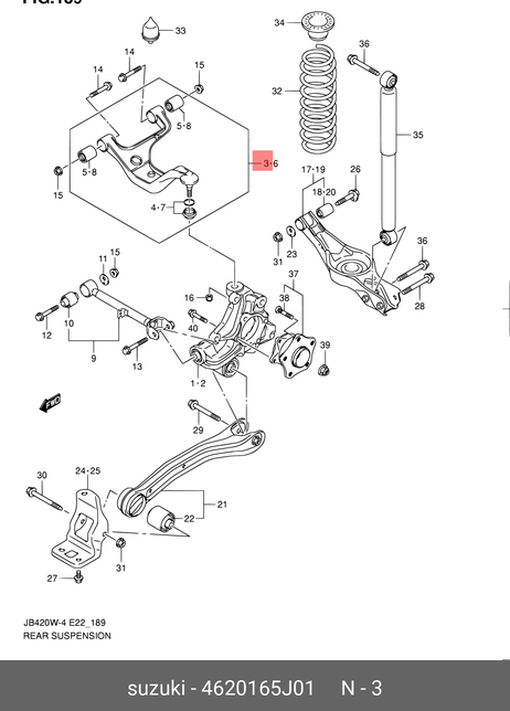 фото Suzuki 46201-65J01 Рычаг подвески | зад прав | Suzuki 46201-65J01 Рычаг подвески | зад прав |
