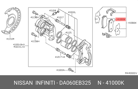 фото Nissan DA060-EB325 Колодки тормозные дисковые | перед | Nissan DA060-EB325 Колодки тормозные дисковые | перед |