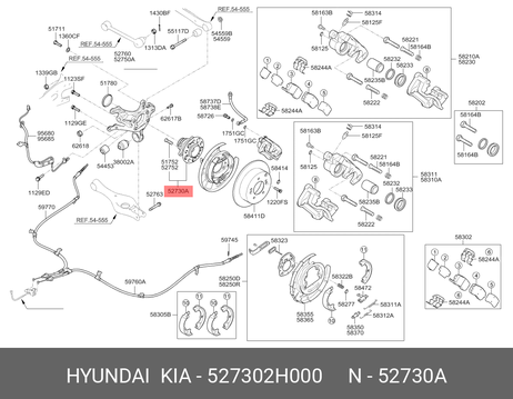 фото Hyundai/Kia 52730-2H000 Ступица колеса | зад лев | Hyundai/Kia 52730-2H000 Ступица колеса | зад лев |