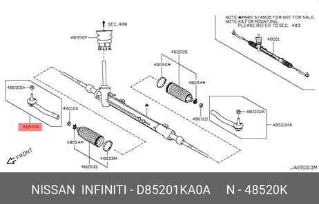 фото Nissan D8520-1KA0A Наконечник рулевой тяги | прав | Nissan D8520-1KA0A Наконечник рулевой тяги | прав |