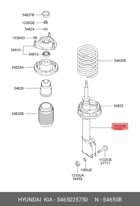 фото Hyundai/Kia 54650-25750 Амортизатор | перед лев | Hyundai/Kia 54650-25750 Амортизатор | перед лев |