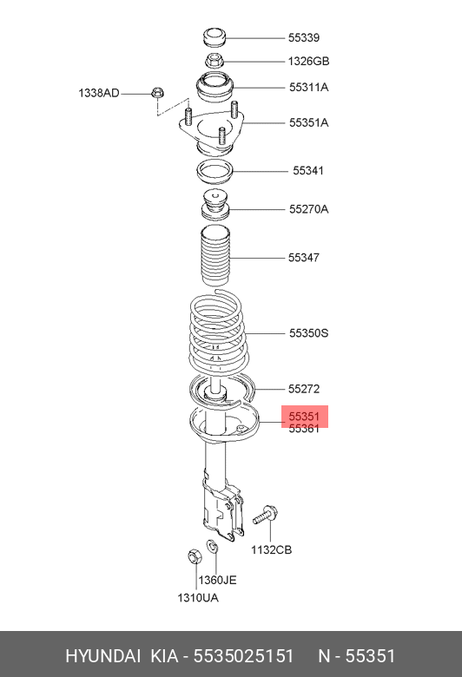фото Hyundai/Kia 55350-25151 Амортизатор | зад лев | Hyundai/Kia 55350-25151 Амортизатор | зад лев |