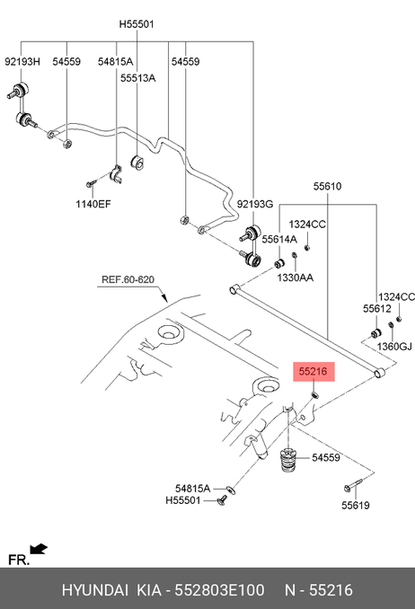 фото Hyundai/Kia 55280-3E100 Сайлентблок рычага подвески | перед | Hyundai/Kia 55280-3E100 Сайлентблок рычага подвески | перед |