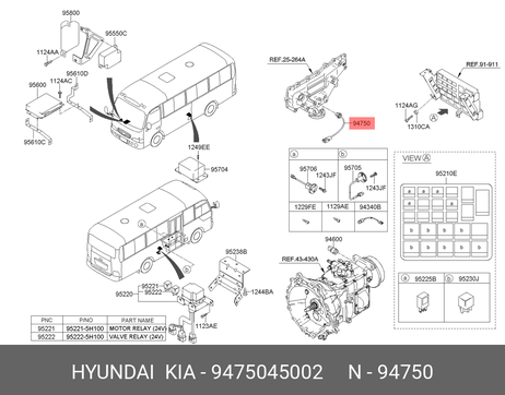 Hyundai/Kia 94750-45002 Датчик давления масла двигателя