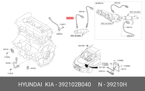 фото Hyundai/Kia 39210-2B040 Датчик кислородный Hyundai/Kia 39210-2B040 Датчик кислородный