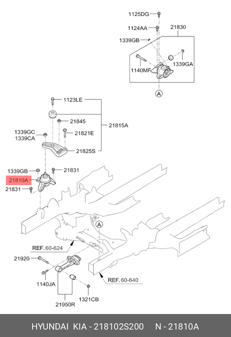 фото Hyundai/Kia 21810-2S200 Опорный узел двигателя | прав | ( 218102s000 ) Hyundai/Kia 21810-2S200 Опорный узел двигателя | прав | ( 218102s000 )