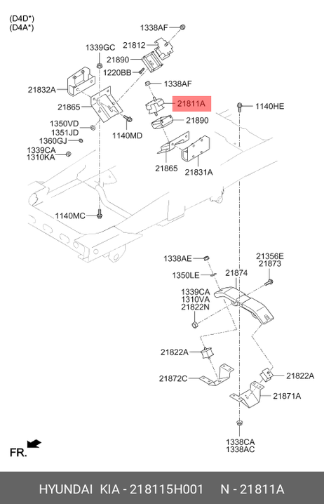фото Hyundai/Kia 21811-5H001 Подушка двигателя резинометаллическая | перед лев | Hyundai/Kia 21811-5H001 Подушка двигателя резинометаллическая | перед лев |