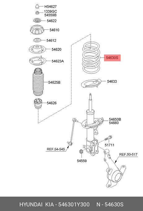 фото Hyundai/Kia 54630-1Y300 Пружина передняя Hyundai/Kia 54630-1Y300 Пружина передняя