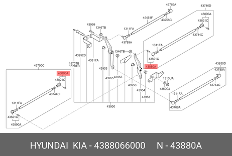 фото Hyundai/Kia 43880-66000 Шаровое соединение сдвижной двери Hyundai/Kia 43880-66000 Шаровое соединение сдвижной двери