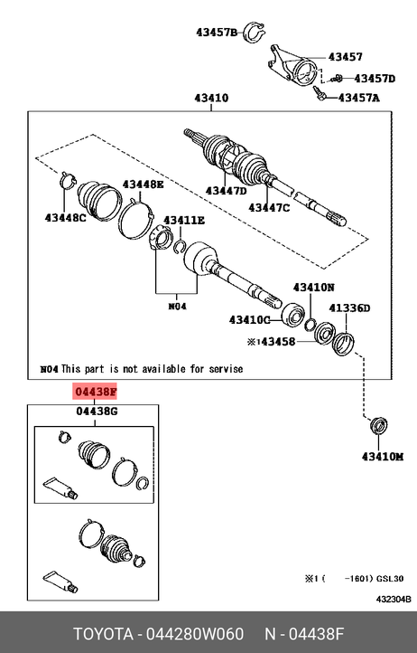 фото Toyota 04428-0W060 Пыльник ШРУСа Toyota 04428-0W060 Пыльник ШРУСа