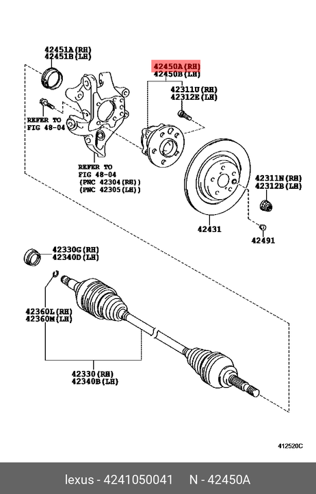 фото Toyota 42410-50041 Ступица | зад | Toyota 42410-50041 Ступица | зад |