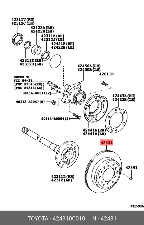 фото Toyota 42431-0C010 Диск тормозной задний Toyota 42431-0C010 Диск тормозной задний