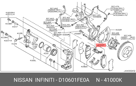 фото Nissan D1060-1FE0A Колодки тормозные дисковые | перед | Nissan D1060-1FE0A Колодки тормозные дисковые | перед |