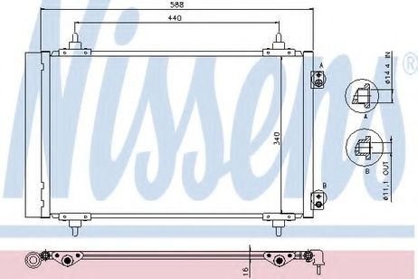 фото Nissens 940111 Радиатор кондиционера Nissens 940111 Радиатор кондиционера