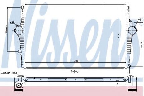 фото Nissens 969001 Радиатор интеркулера Nissens 969001 Радиатор интеркулера