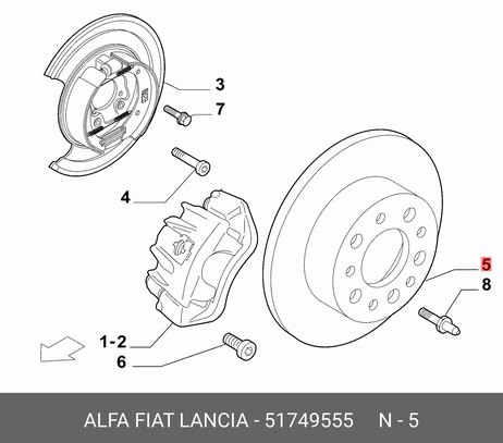 фото Fiat/Alfa/Lancia 5 174 9555 Диск тормозной | зад | Fiat/Alfa/Lancia 5 174 9555 Диск тормозной | зад |