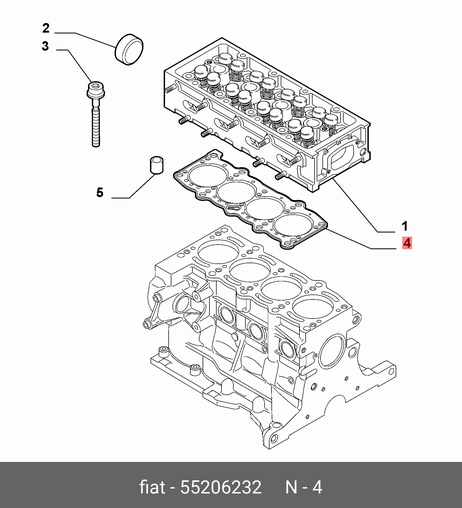 фото Fiat/Alfa/Lancia 5 520 6232 Прокладка головки блока цилиндров Fiat/Alfa/Lancia 5 520 6232 Прокладка головки блока цилиндров