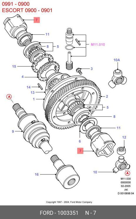 Ford 1 003 351 Корпус ШРУСа внутреннего