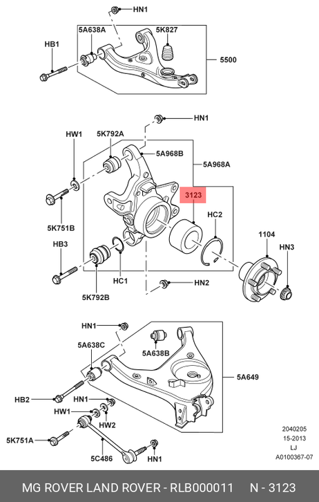 фото Land Rover RLB000011 Подшипник задней ступицы колеса | перед | Land Rover RLB000011 Подшипник задней ступицы колеса | перед |