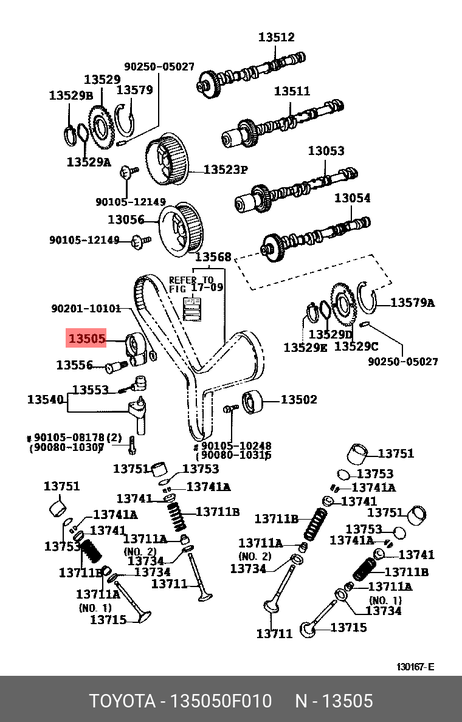 фото Toyota 13505-0F010 Ролик-натяжитель ремня ГРМ Toyota 13505-0F010 Ролик-натяжитель ремня ГРМ