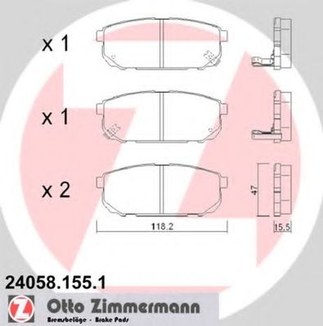 фото Zimmermann 24058.155.1 Колодки тормозные дисковые | перед | Zimmermann 24058.155.1 Колодки тормозные дисковые | перед |