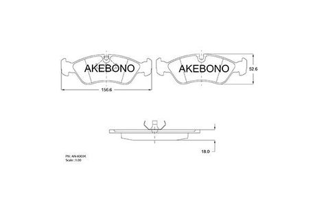 Akebono AN8003K Колодки тормозные дисковые | перед |