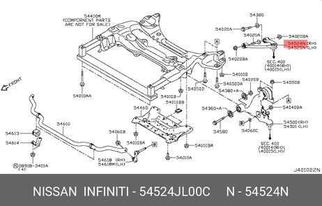 фото Nissan 54524-JL00C Рычаг подвески | прав | Nissan 54524-JL00C Рычаг подвески | прав |