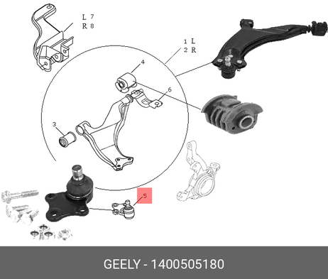 фото Geely 1400505180 Опора шаровая Geely 1400505180 Опора шаровая