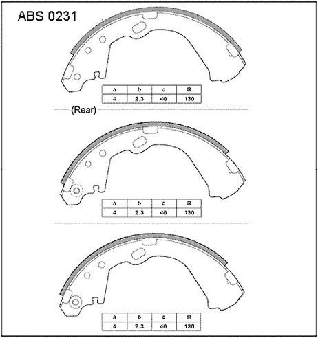 фото Allied Nippon ABS0231 Колодки тормозные барабанные | зад | Allied Nippon ABS0231 Колодки тормозные барабанные | зад |