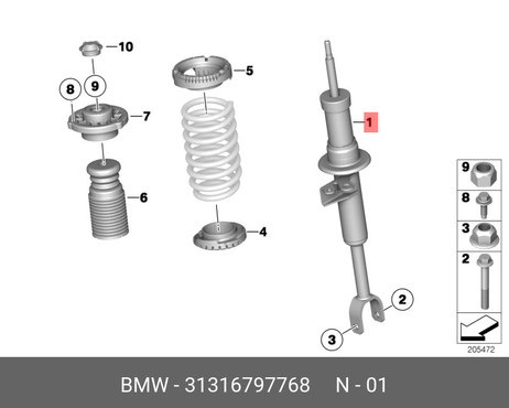 фото BMW 31 31 6 797 768 Амортизатор передний | прав | BMW 31 31 6 797 768 Амортизатор передний | прав |
