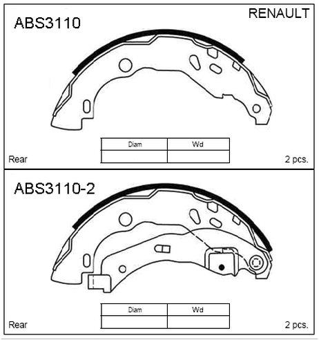 фото Allied Nippon ABS3110 Колодки тормозные барабанные | зад | Allied Nippon ABS3110 Колодки тормозные барабанные | зад |