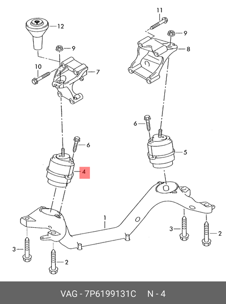 фото VAG 7P6 199 131 C Подушка двигателя VAG 7P6 199 131 C Подушка двигателя
