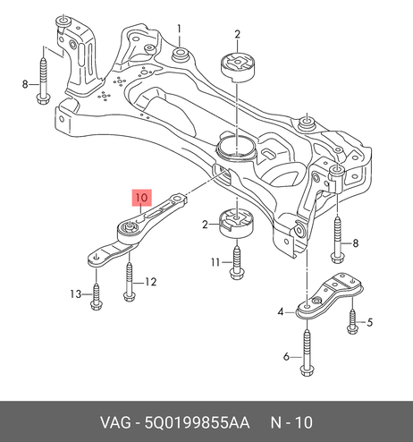 фото VAG 5Q0 199 855 AA Опора двигат.задн.аudi a3/vw golf vii/octavia 12=> | перед | VAG 5Q0 199 855 AA Опора двигат.задн.аudi a3/vw golf vii/octavia 12=> | перед |