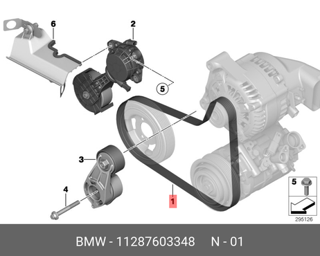 фото BMW 11 28 7 603 348 Ремень ручейковый 6pk986 BMW 11 28 7 603 348 Ремень ручейковый 6pk986