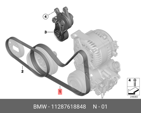 фото BMW 11 28 7 618 848 Ремень поликлиновый BMW 11 28 7 618 848 Ремень поликлиновый