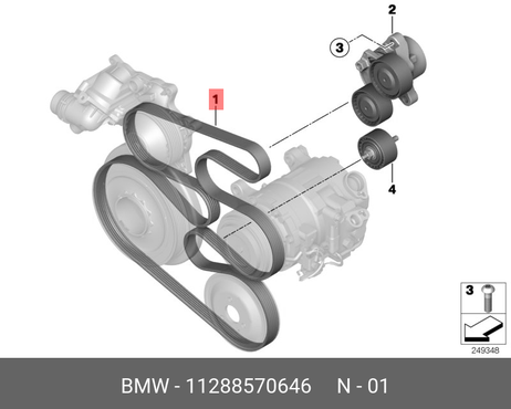 фото BMW 11 28 8 570 646 Ремень поликлиновый BMW 11 28 8 570 646 Ремень поликлиновый