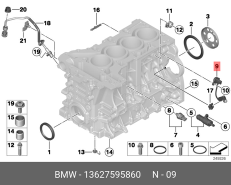 фото BMW 13 62 7 595 860 Датчик коленвала N20 * BMW 13 62 7 595 860 Датчик коленвала N20 *