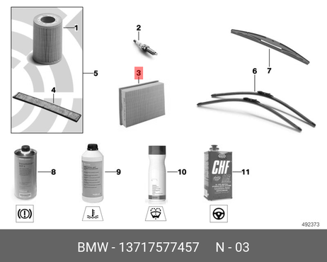 фото BMW 13 71 7 577 457 Фильтр воздушный BMW 13 71 7 577 457 Фильтр воздушный