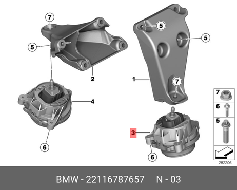 фото BMW 22 11 6 787 657 Подушка двигателя | лев | BMW 22 11 6 787 657 Подушка двигателя | лев |