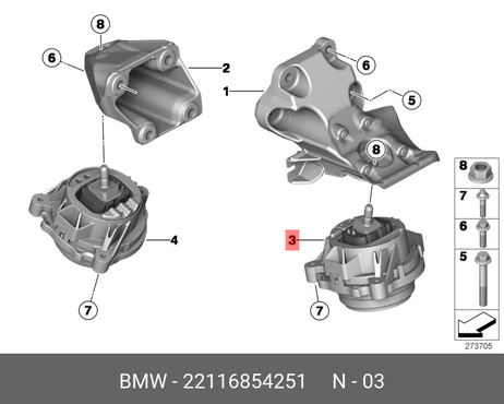 фото BMW 22 11 6 854 251 Опора двигат.лев.bmw 1,3-серии f20,f30,x3(f25) xdrive 11=> | лев | BMW 22 11 6 854 251 Опора двигат.лев.bmw 1,3-серии f20,f30,x3(f25) xdrive 11=> | лев |