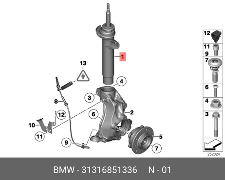 фото BMW 31 31 6 851 336 Амортизатор | перед прав | BMW 31 31 6 851 336 Амортизатор | перед прав |