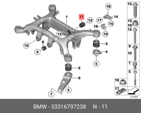 фото BMW 33 31 6 797 238 Резиновая подушка зд BMW 33 31 6 797 238 Резиновая подушка зд